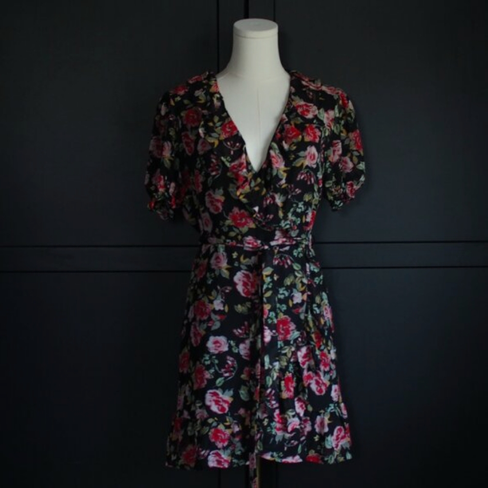 Dynamite | NWT Ruffle Floral Faux Wrap Dress
